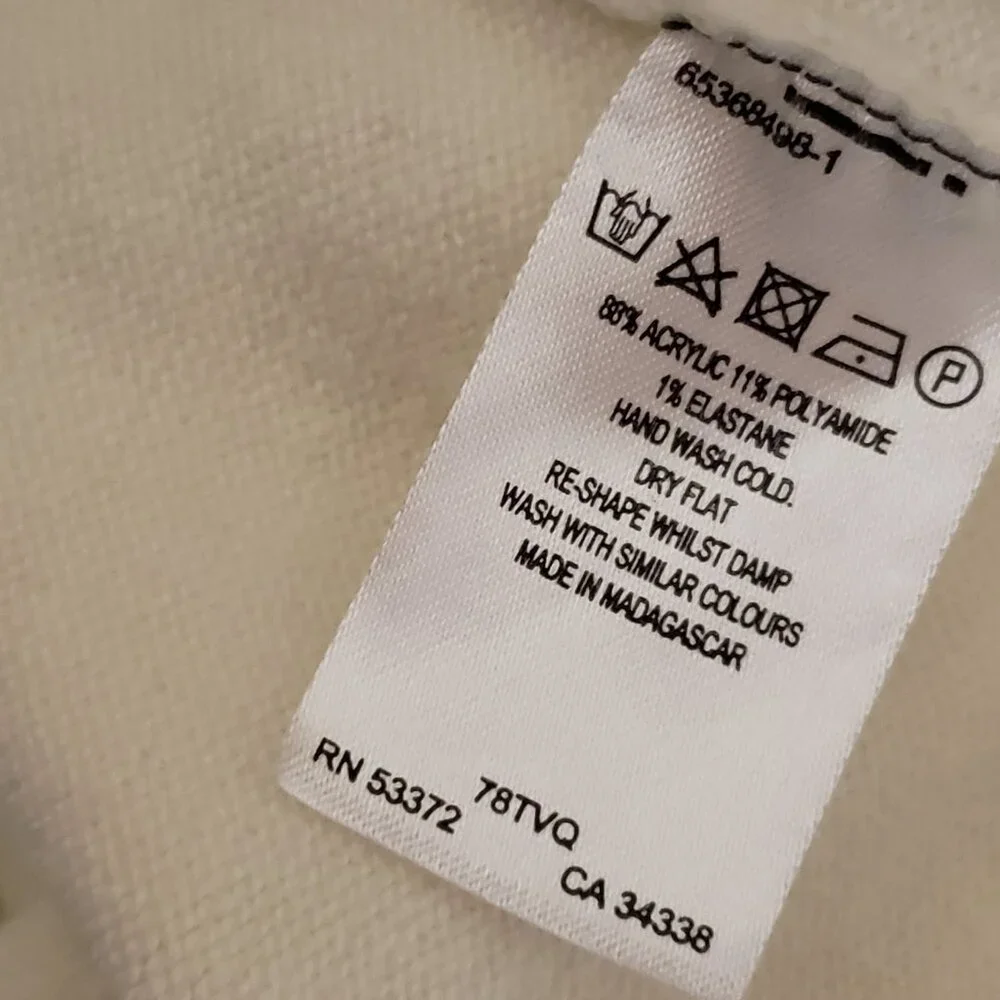 French Connection S Women's Sweater Cream Ivory Oversized Scandi Minimalist Boho